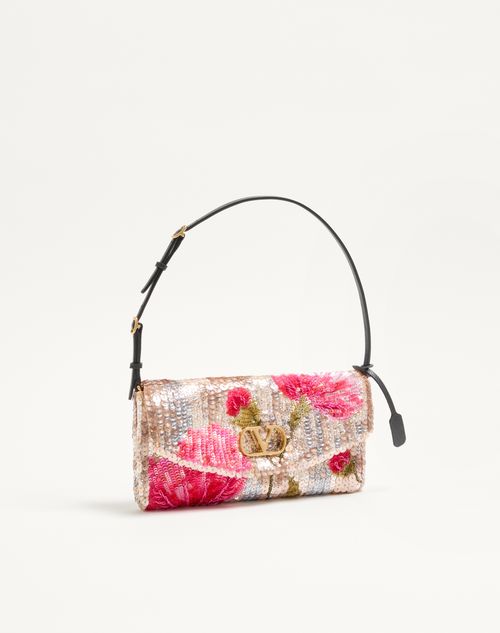 Valentino Garavani - Valentino Garavani Devain Small Embroidered Shoulder Bag - Multicolour - Woman - Shoulder Bags